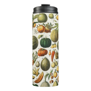 Antieke Franse botanische fruitposter kunst Thermosbeker