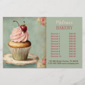 antieke Franse cake catering bakkerij cupcake Flyer (Achterkant)