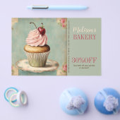 antieke Franse cake catering bakkerij cupcake Flyer (Enkel)