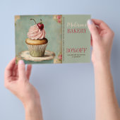 antieke Franse cake catering bakkerij cupcake Flyer (Hand)
