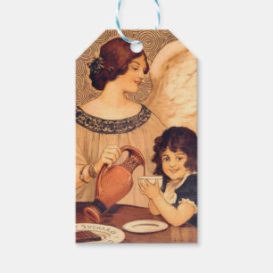 Antieke Franse Chocolade Engel Poster: Vintage Kun Cadeaulabel