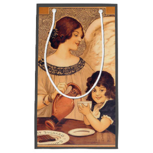 Antieke Franse Chocolade Engel Poster: Vintage Kun Klein Cadeauzakje