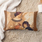Antieke Franse Chocolade Engel Poster: Vintage Kun Kussen (Deken)