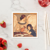 Antieke Franse Chocolade Engel Poster: Vintage Kun Servetten (Insitu)