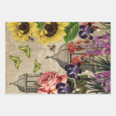 Antieke Franse Ephemera Decoupage Collage Drie Inpakpapier Vel (Voorkant 2)