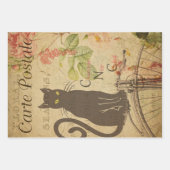 Antieke Franse Ephemera Decoupage Collage Drie Inpakpapier Vel (Voorkant)