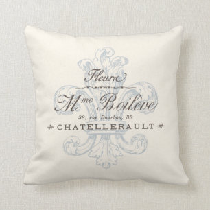 Antieke Franse Fleura Chatellerault Regio Kussen