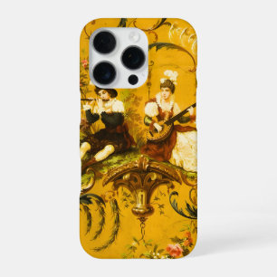 Antieke Franse Gouden Gele Toile Victoriaanse Bloe iPhone 16 Pro Hoesje