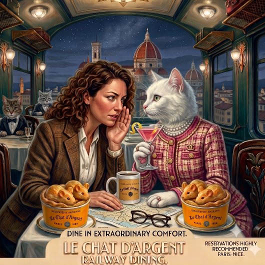 Antieke Franse keramische mok – Le Chat d'Argent P