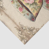 Antieke Franse landelijke bloem theekop Tissuepapier (Detail)