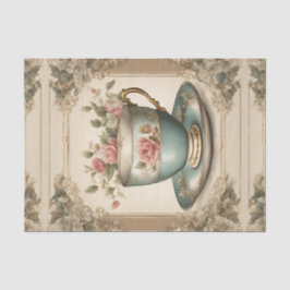 Antieke Franse landelijke bloem-theekop Tissuepapier