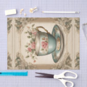 Antieke Franse landelijke bloem-theekop Tissuepapier (Craft)