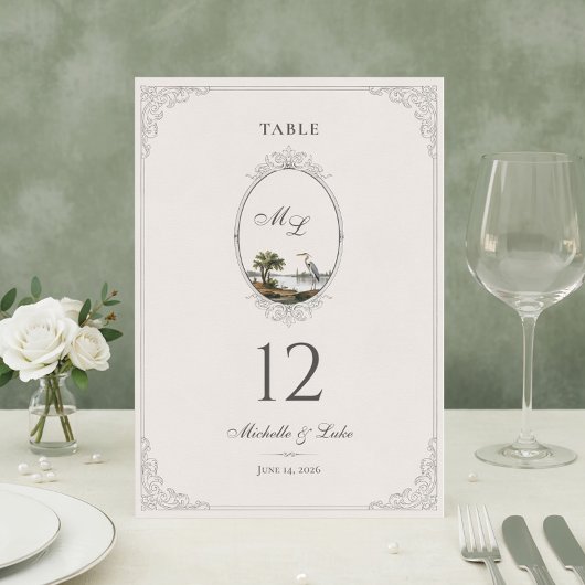 Antieke Franse landelijke monogram huwelijks tafel Kaart