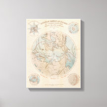 Antieke Franse Noordpool Arctische kaart 1867
