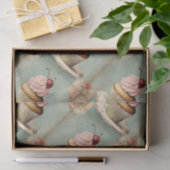 Antieke Franse Roze Cupcake Verjaardags Thee Feest Tissuepapier (Geschenk)