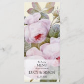 Antieke Franse Rozen Trouwmenu Menu (Achterkant)
