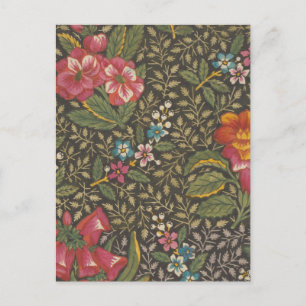 Antieke Franse Toile de Jouy bloempatroon Briefkaart