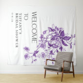 Antieke Franse Toile Paarse Bloemrijke Bruidsdouch Wandkleed (In Situ (horizontaal))