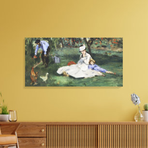 Antieke Franse tuin Monet Familie Manet Print