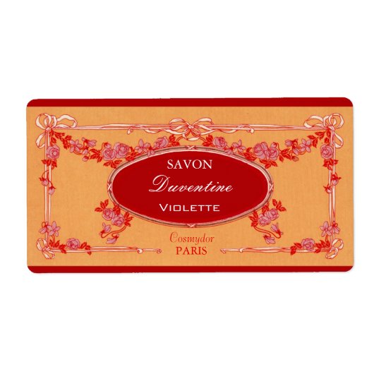 Antieke Franse zeep label - rechthoek (Voorkant)