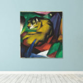 Antieke Franz Marc De Tijger Canvas Afdruk (Insitu (Houten vloer))