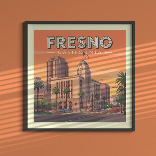 Antieke Fresno Californië Poster