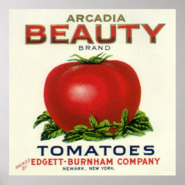 Antieke Fruitkist Label, Arcadia Beauty Tomaten Poster