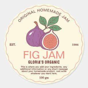 Antieke fruitvijgenjam Huisgemaakt product Ronde Sticker