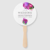 Antieke Fuchsia en Paarse Trouwgunst Handwaaier (Voorkant)