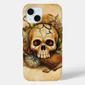 Antieke Gebarsten Schedel Case-Mate iPhone Case (Achterkant)