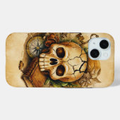 Antieke Gebarsten Schedel Case-Mate iPhone Case (Achterkant (horizontaal))