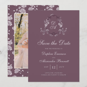 Antieke Gebrandmerkte Bordeaux Botanische Save The Date