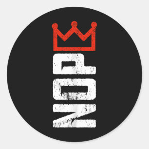 Antieke 'Geen Koningen' Protestbord Verticaal Ronde Sticker