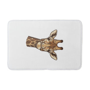 Antieke gegraveerde giraffen kop vector ontwerp_1 badmat