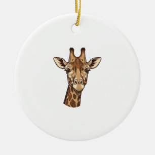 Antieke gegraveerde giraffen kop vector ontwerp_1 keramisch ornament