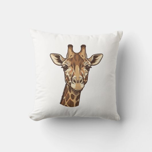 Antieke gegraveerde giraffen kop vector ontwerp_1 kussen (Voorkant)