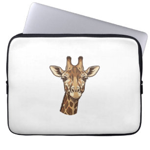 Antieke gegraveerde giraffen kop vector ontwerp_1 laptop sleeve