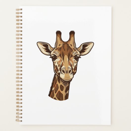 Antieke gegraveerde giraffen kop vector ontwerp_1 planner (Voorkant)