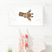 Antieke gegraveerde giraffen kop vector ontwerp_1 spandoek (Insitu)