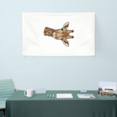 Antieke gegraveerde giraffen kop vector ontwerp_1 spandoek (Beurs)