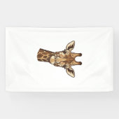 Antieke gegraveerde giraffen kop vector ontwerp_1 spandoek (Horizontaal)