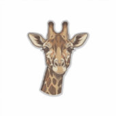 Antieke gegraveerde giraffen kop vector ontwerp_1 sticker (Voorkant)