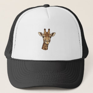 Antieke gegraveerde giraffen kop vector ontwerp_1 trucker pet