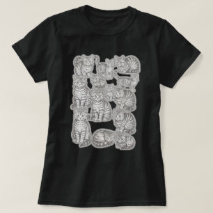 Antieke Gegraveerde Huiskatsticker Set T-shirt