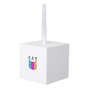 Antieke Gegraveerde Kat Kleuren Blok Grafisch Ontw Decoratie