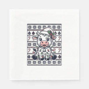 Antieke Gegraveerde Kerst Koe Onooglijk T-shirt On Servet