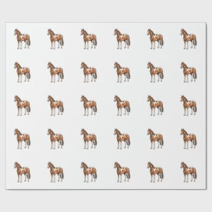Antieke Gegraveerde Pinto Paard Vector Ontwerp_1 Cadeaupapier