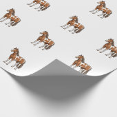 Antieke Gegraveerde Pinto Paard Vector Ontwerp_1 Cadeaupapier (Hoek)