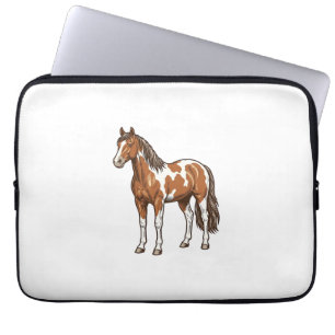 Antieke Gegraveerde Pinto Paard Vector Ontwerp_1 Laptop Sleeve