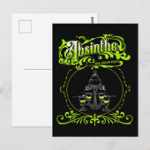 Antieke Geïllustreerde Absint Set Briefkaart (Voorkant / Achterkant)